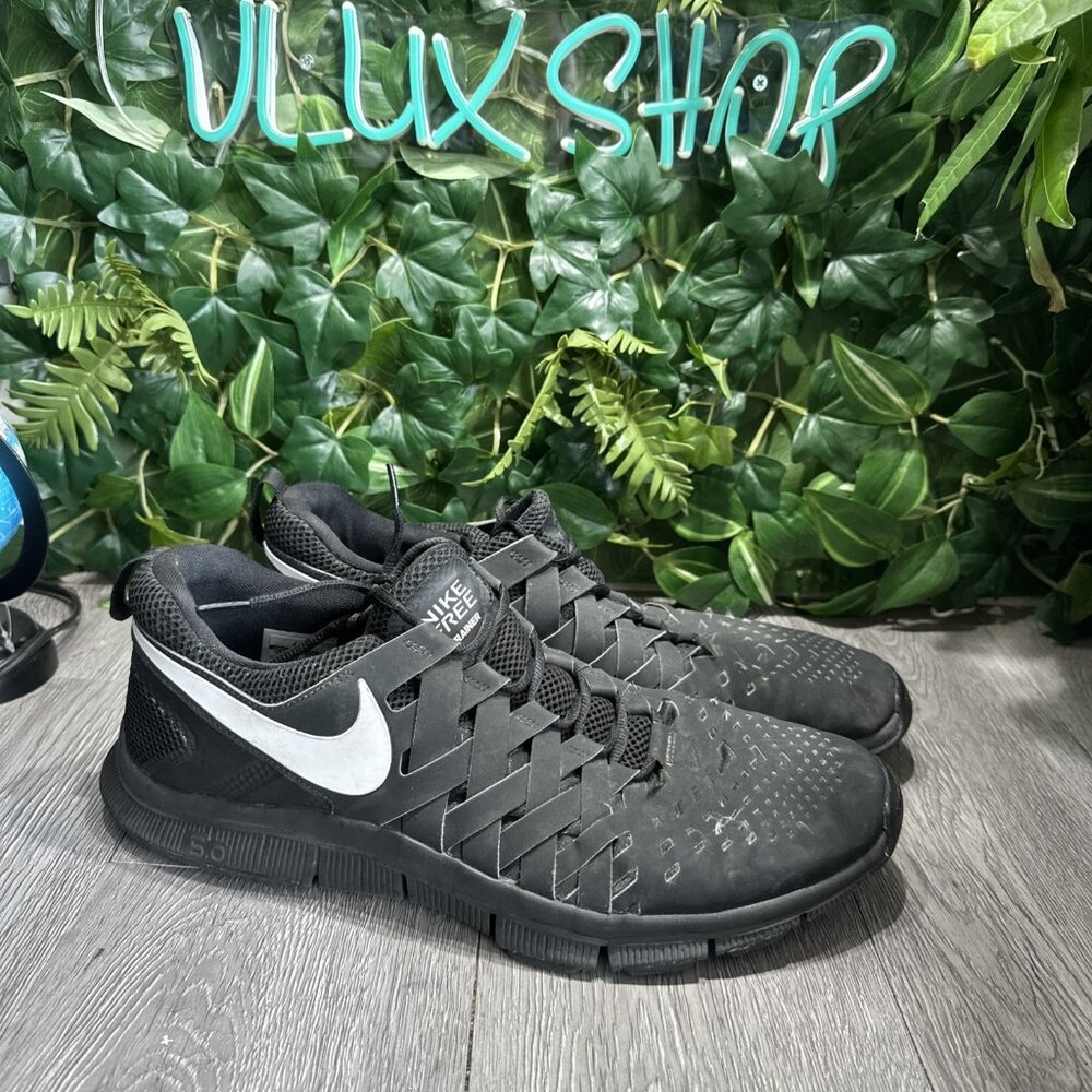 Nike Free Trainer 5.0 579811-010 Black White Mens Size 14 Running Shoes